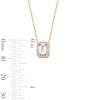Thumbnail Image 3 of Emerald-Cut White Lab-Created Sapphire and 0.10 CT. T.W. Lab-Grown Diamond Necklace in 10K Gold (F/SI2)