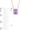 Thumbnail Image 3 of Emerald-Cut Amethyst and 0.10 CT. T.W. Lab-Grown Diamond Necklace in 10K Gold (F/SI2)