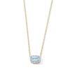 Thumbnail Image 1 of Emerald-Cut Aquamarine and 0.10 CT. T.W. Lab-Grown Diamond Necklace in 10K Gold (F/SI2)