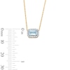 Thumbnail Image 3 of Emerald-Cut Aquamarine and 0.10 CT. T.W. Lab-Grown Diamond Necklace in 10K Gold (F/SI2)