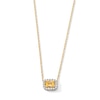 Thumbnail Image 1 of Emerald-Cut Citrine and 0.10 CT. T.W. Lab-Grown Diamond Necklace in 10K Gold (F/SI2)