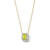 Thumbnail Image 1 of Emerald-Cut Peridot and 0.10 CT. T.W. Lab-Grown Diamond Necklace in 10K Gold (F/SI2)