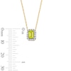 Thumbnail Image 3 of Emerald-Cut Peridot and 0.10 CT. T.W. Lab-Grown Diamond Necklace in 10K Gold (F/SI2)