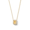 Thumbnail Image 1 of Emerald-Cut Citrine and 0.10 CT. T.W. Lab-Grown Diamond Necklace in 10K Gold (F/SI2)