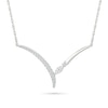 Thumbnail Image 1 of Marquise-Cut White Lab-Created Sapphire Chevron Necklace in Sterling Silver - 18"