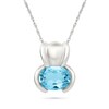 Thumbnail Image 1 of Oval Swiss Blue Topaz East-West Necklace in Sterling Silver - 18"