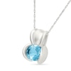 Thumbnail Image 2 of Oval Swiss Blue Topaz East-West Necklace in Sterling Silver - 18"