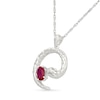 Thumbnail Image 2 of Oval Lab-Created Ruby Snake Necklace in Sterling Silver - 18"