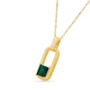 Thumbnail Image 2 of Square-Cut Lab-Created Emerald Rope-Twist Frame Necklace in Sterling Silver with 24K Gold Plate - 18"