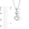Thumbnail Image 2 of 0.15 CT. T.W. Lab-Grown Diamond Heart Drop Pendant in Sterling Silver (F/SI2)