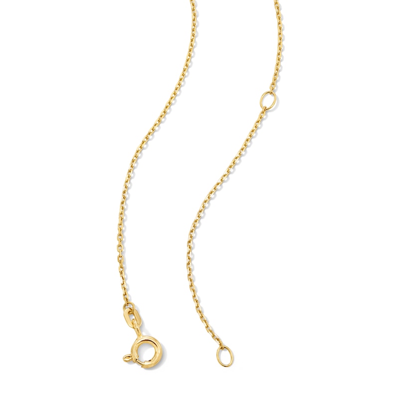 Main Image 3 of Jade and 0.05 CT. T.W. Diamond Circle Symbol Pendant in 18K Gold