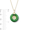 Thumbnail Image 4 of Jade and 0.05 CT. T.W. Diamond Circle Symbol Pendant in 18K Gold
