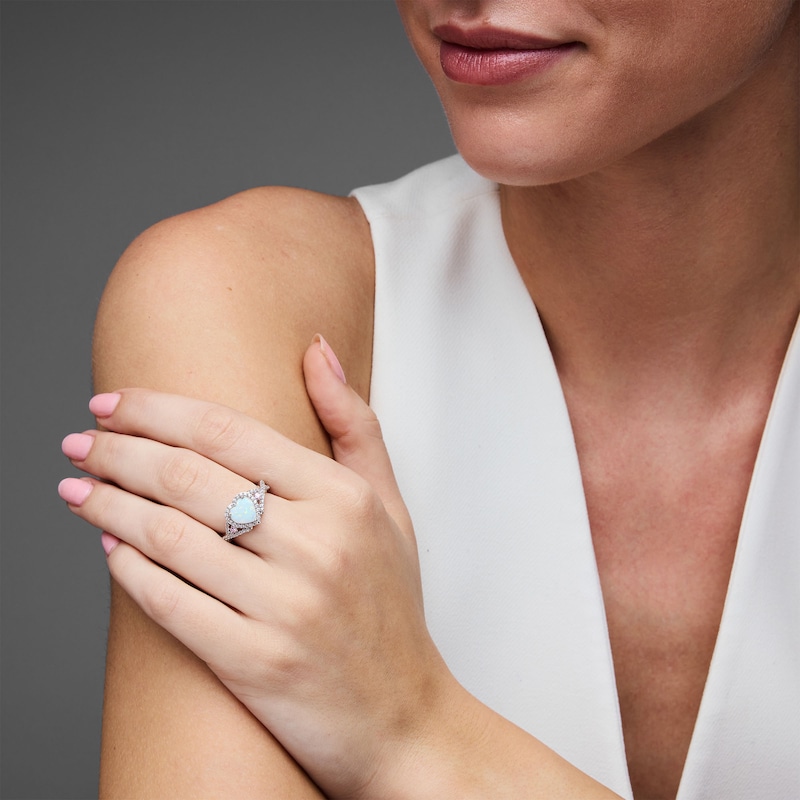 Heart-Shaped Lab-Created Opal