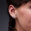Thumbnail Image 2 of 0.15 CT. T.W. Lab-Grown Multi-Diamond Heart Stud Earrings in Sterling Silver (F/SI2)
