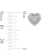 Thumbnail Image 3 of 0.15 CT. T.W. Lab-Grown Multi-Diamond Heart Stud Earrings in Sterling Silver (F/SI2)