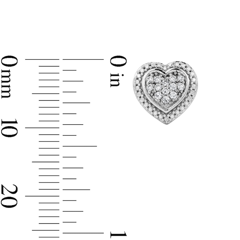 0.15 CT. T.W. Lab-Grown Multi-Diamond Heart Stud Earrings in Sterling Silver (F/SI2)