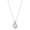 Thumbnail Image 1 of Heart-Shaped Lab-Created Opal, Pink and White Lab-Created Sapphire Frame Pendant in Sterling Silver