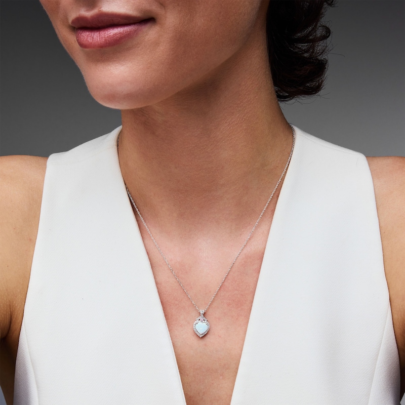 Heart-Shaped Lab-Created Opal