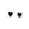 Thumbnail Image 1 of Heart-Shaped Black Onyx Stud Earrings in Sterling Silver
