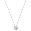 Thumbnail Image 1 of 0.10 CT. T.W. Lab-Grown Diamond Heart Necklace in Sterling Silver (F/SI2)