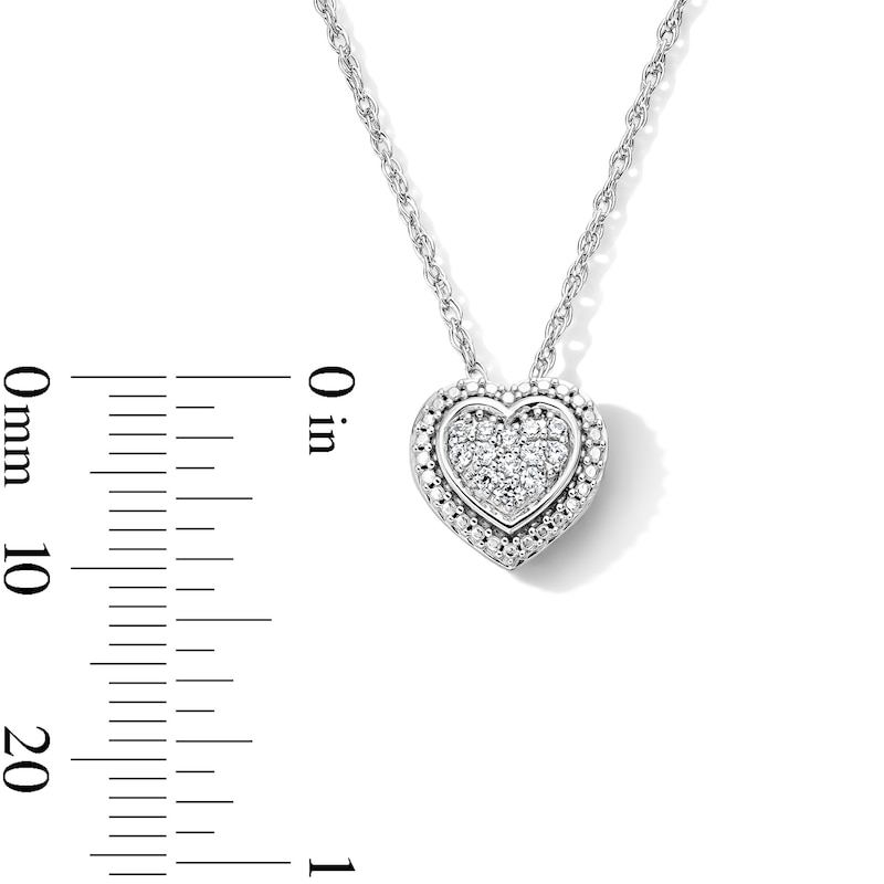 0.10 CT. T.W. Lab-Grown Diamond Heart Necklace in Sterling Silver (F/SI2)