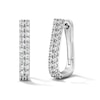 Thumbnail Image 1 of 1.00 CT. T.W. Lab-Grown Diamond Double-Row Hoop Earrings in Sterling Silver (F/SI2)