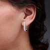 Thumbnail Image 2 of 1.00 CT. T.W. Lab-Grown Diamond Double-Row Hoop Earrings in Sterling Silver (F/SI2)