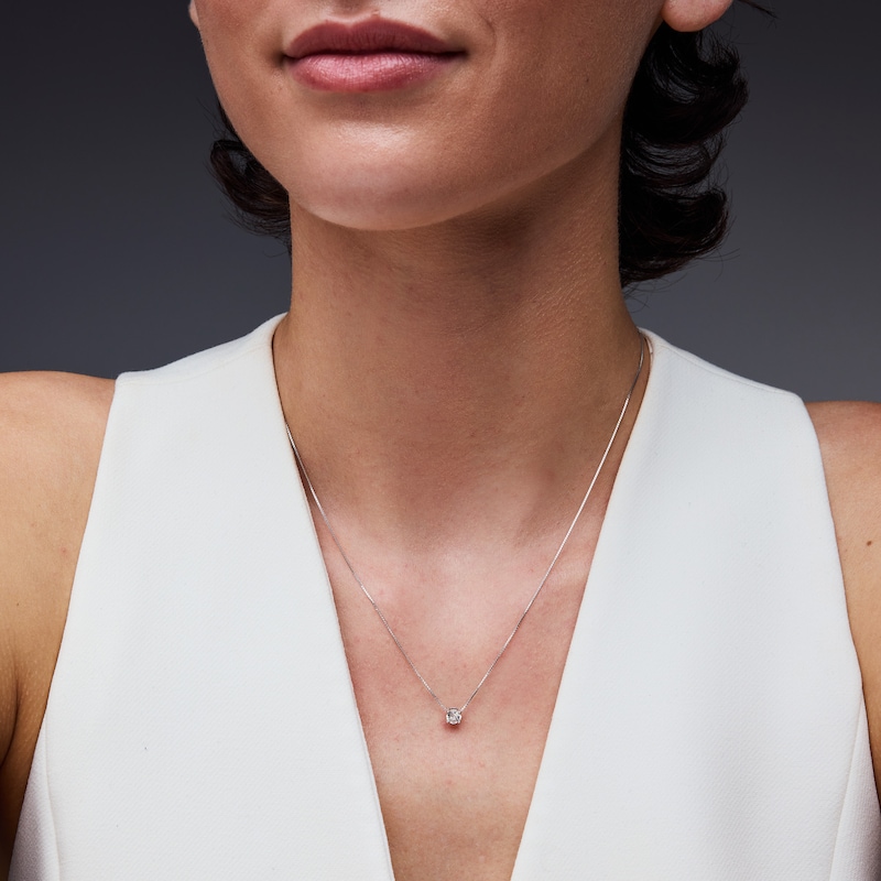 0.30 CT. T.W. Certified Lab-Grown Diamond Solitaire Pendant in Sterling Silver (F/SI2)