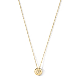 0.04 CT. T.W. Multi-Diamond Heart Disc Pendant in 10K Gold