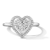 Thumbnail Image 1 of 0.08 CT. T.W. Certified Lab-Grown Diamond Heart Ring in Sterling Silver (F/SI2)