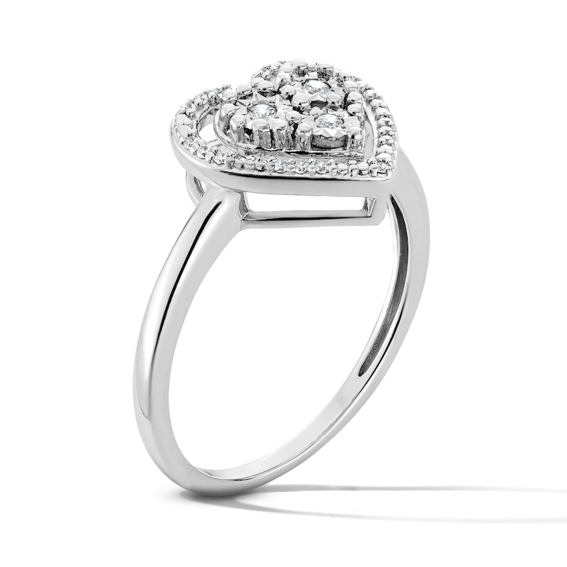 0.08 CT. T.W. Certified Lab-Grown Diamond Heart Ring Sterling Silver (F/SI2)