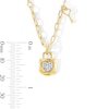 Thumbnail Image 2 of 0.08 CT. T.W. Certified Lab-Grown Diamond Lock/Key Pendant in Sterling Silver with 14K Yellow Gold Plate (F/SI2)