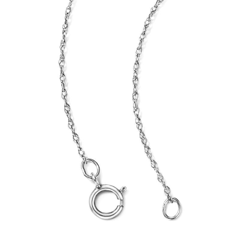 0.085 CT. T.W. Diamond Ribbon Loop Cross Pendant in Sterling Silver