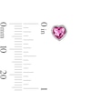 Thumbnail Image 2 of Heart-Shaped Pink Lab-Created Sapphire Solitaire Stud Earrings in Sterling Silver