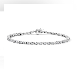 1.50 CT. T.W. Lab-Grown Diamond “XO” Tennis Bracelet in Sterling Silver (I/I1)