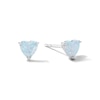 Thumbnail Image 1 of Heart-Shaped Lab-Created Opal Solitaire Stud Earrings in Sterling Silver