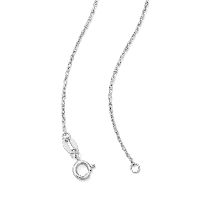 Main Image 3 of Lab-Created Ruby Heart Outline Pendant in Sterling Silver