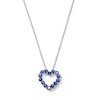 Thumbnail Image 1 of Blue Lab-Created Sapphire Heart Outline Pendant in Sterling Silver