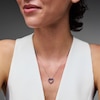 Thumbnail Image 2 of Blue Lab-Created Sapphire Heart Outline Pendant in Sterling Silver