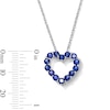 Thumbnail Image 4 of Blue Lab-Created Sapphire Heart Outline Pendant in Sterling Silver