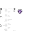 Thumbnail Image 2 of Heart-Shaped Amethyst Solitaire Stud Earrings in Sterling Silver