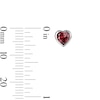 Thumbnail Image 2 of Heart-Shaped Garnet Solitaire Stud Earrings in Sterling Silver