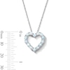 Thumbnail Image 4 of Lab-Created Opal Heart Outline Pendant in Sterling Silver