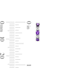 Thumbnail Image 2 of Oval Amethyst Alternating Crossover Hoop Earrings in Sterling Silver