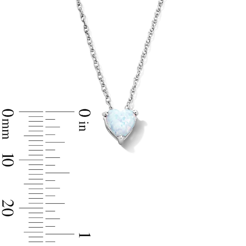 Main Image 4 of Heart-Shaped Lab-Created Opal Solitaire Pendant in Sterling Silver
