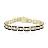 Thumbnail Image 1 of 3.5 CT. T.W. Black and White Diamond Link Bracelet in 10K Gold - 8.5"