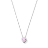 Thumbnail Image 1 of Heart-Shaped Pink Lab-Created Sapphire Solitaire Pendant in Sterling Silver