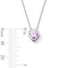 Thumbnail Image 4 of Heart-Shaped Pink Lab-Created Sapphire Solitaire Pendant in Sterling Silver