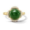 Thumbnail Image 1 of Jade Cabochon and 0.15 CT. T.W. Diamond Ring in 14K Gold