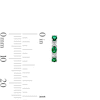 Thumbnail Image 2 of Oval Lab-Created Emerald Alternating Crossover Hoop Earrings in Sterling Silver